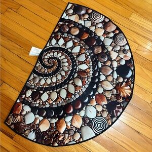 Spiral Seashell Pattern Half Circle Rug